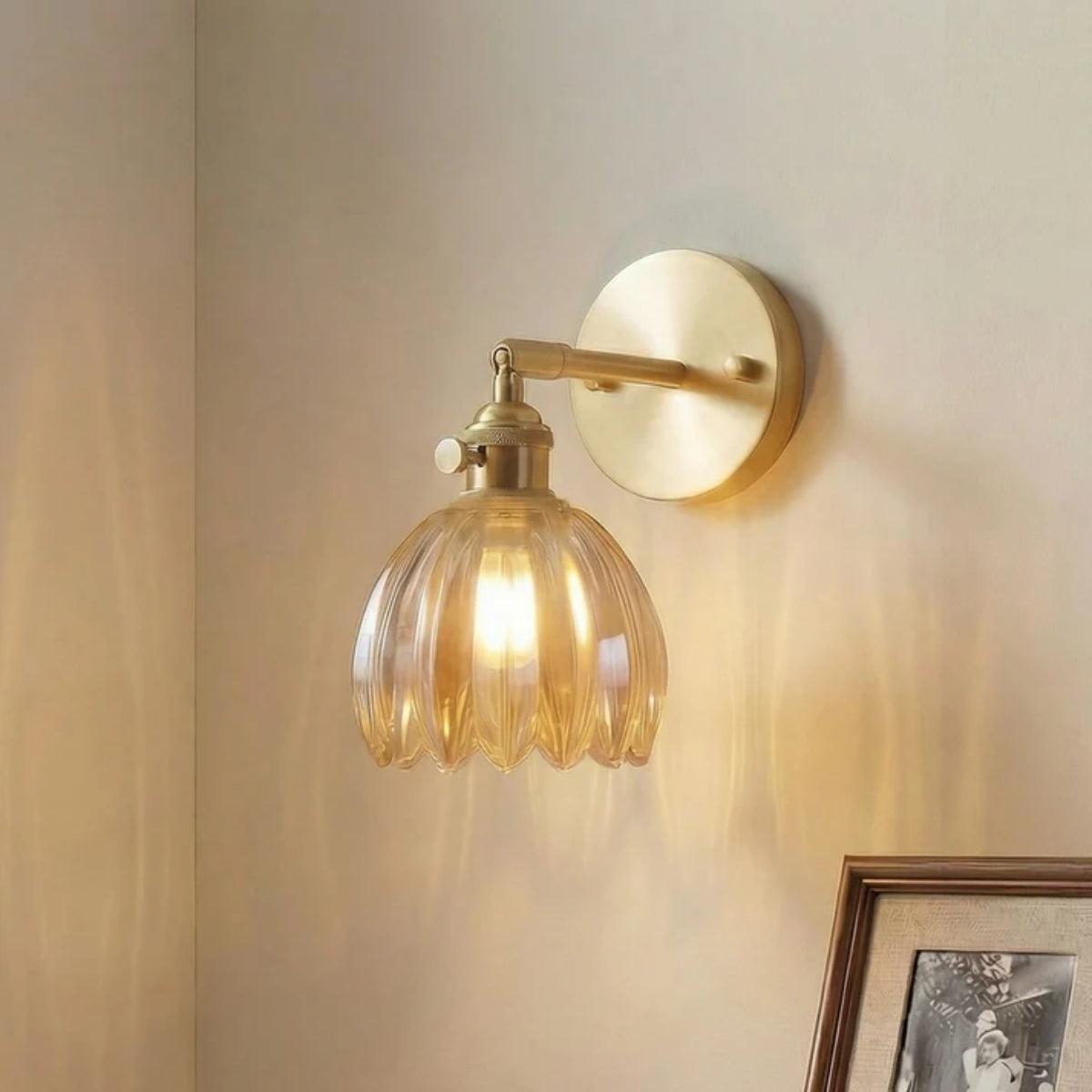 Adjustable Decorative Retro Tulip Flower Wall Light Fixture With Blossoming Design