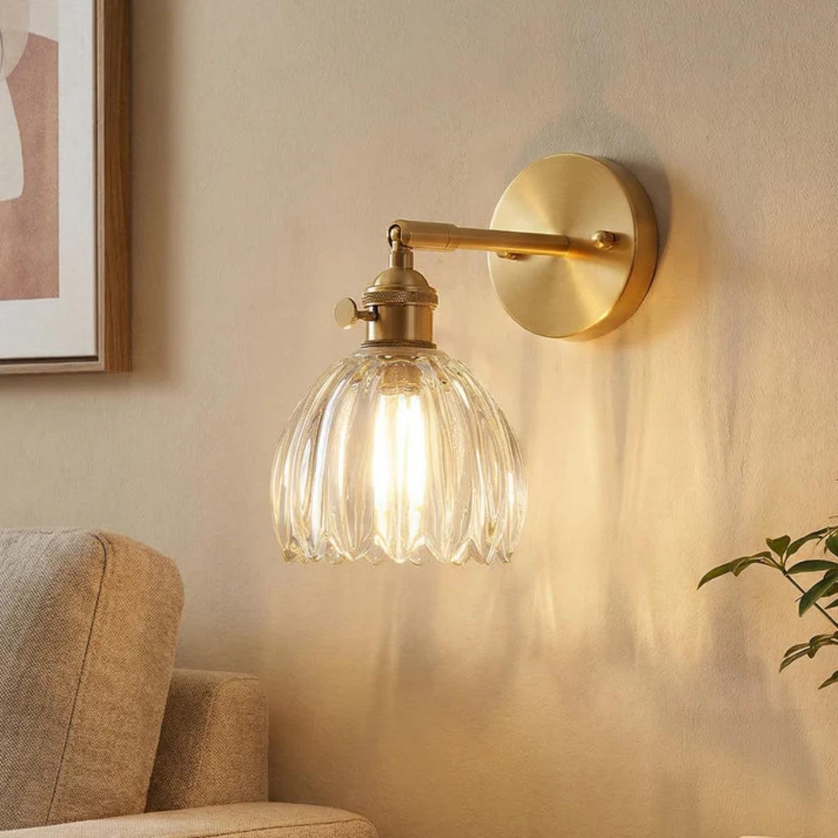 Adjustable Decorative Retro Tulip Flower Wall Light Fixture With Blossoming Design