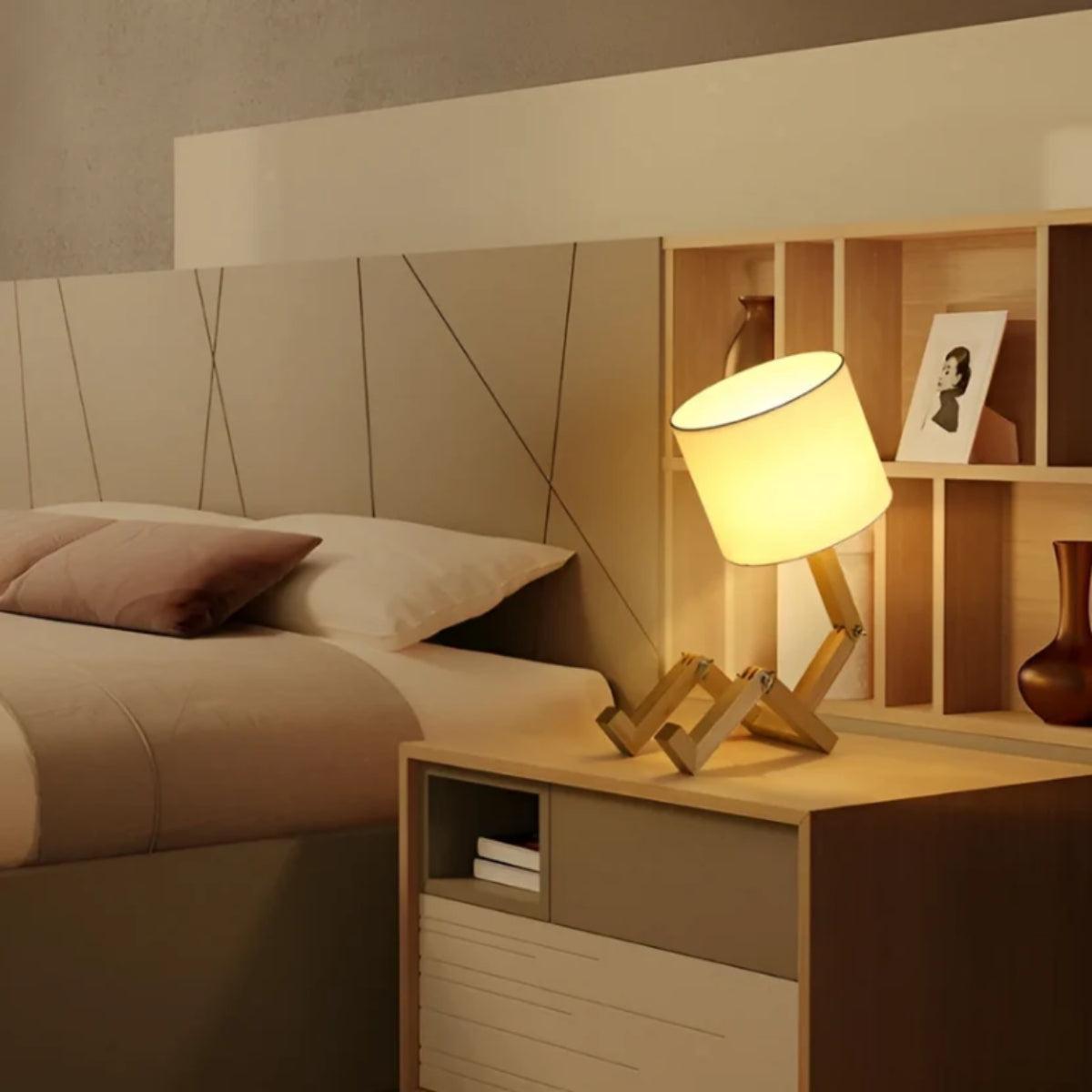 Adjustable Person Styled Table Lamp With Flexible Parts