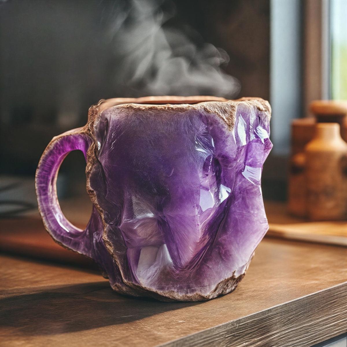 Aesthetic Coffee Cup Mug With Textured Geode Pattern Design
