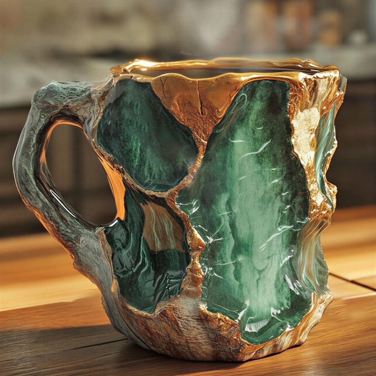 Aesthetic Coffee Cup Mug With Textured Geode Pattern Design