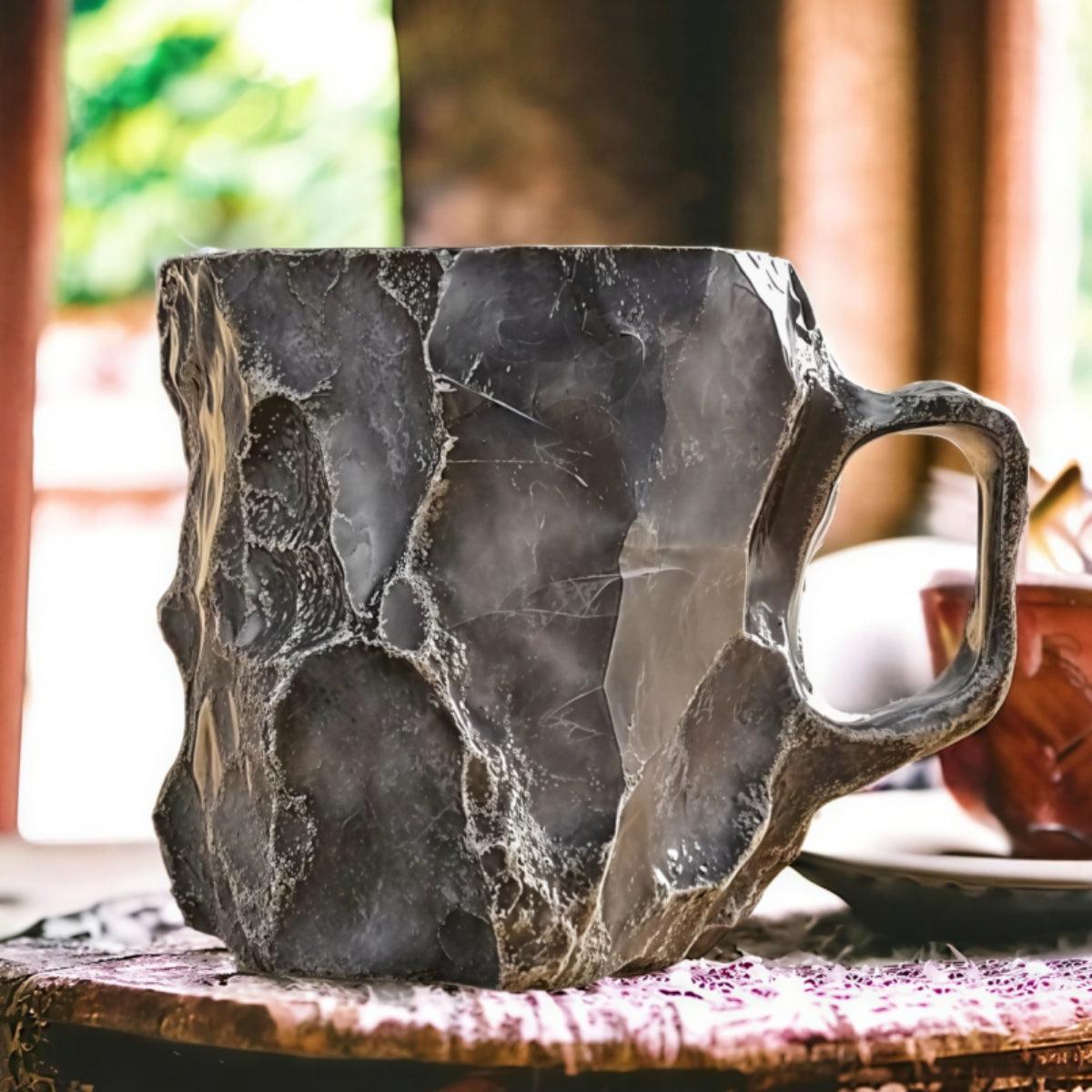 Aesthetic Coffee Cup Mug With Textured Geode Pattern Design