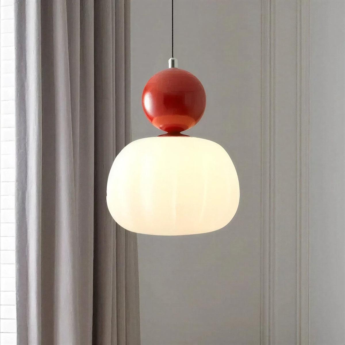 Art Deco Styled Hanging Pendant Light With Cream Coloured Shade