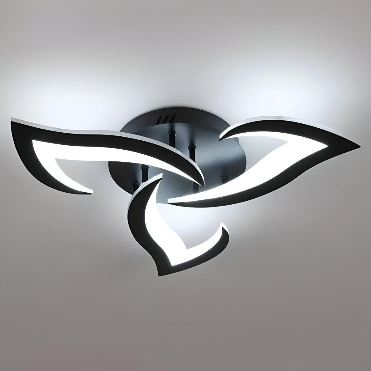 Artistic Contemporary Flush Ceiling Light With Modern Flower Design
