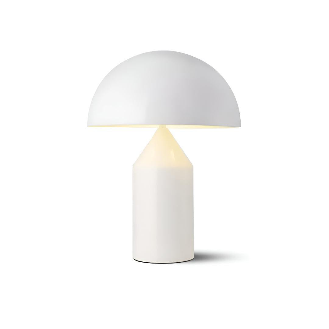 Atollo Bedside Metal Table Lamp With Modern Dome Shade