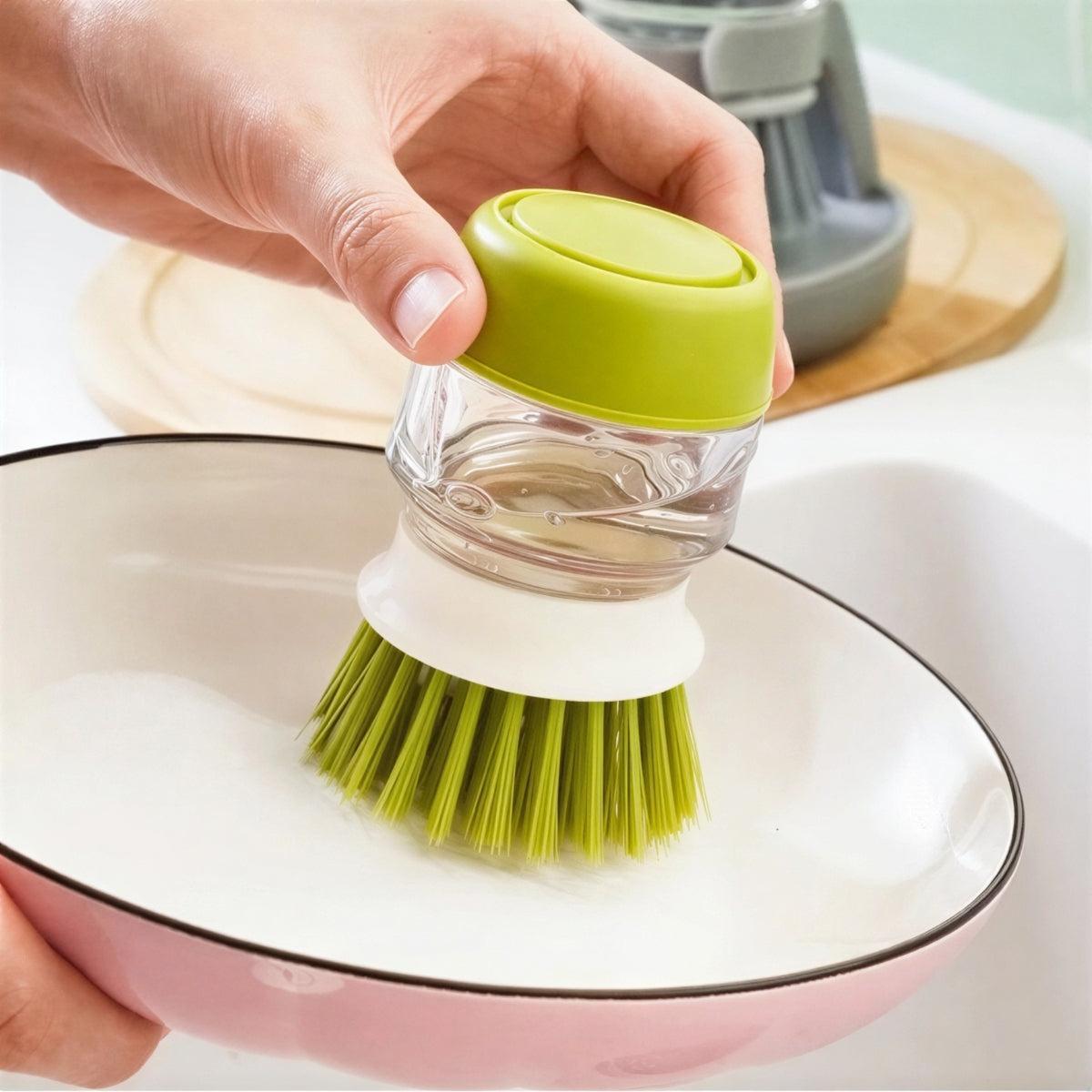 Automatic Washing Up Dish Scrubber Brush With Integrated Soap Dispenser