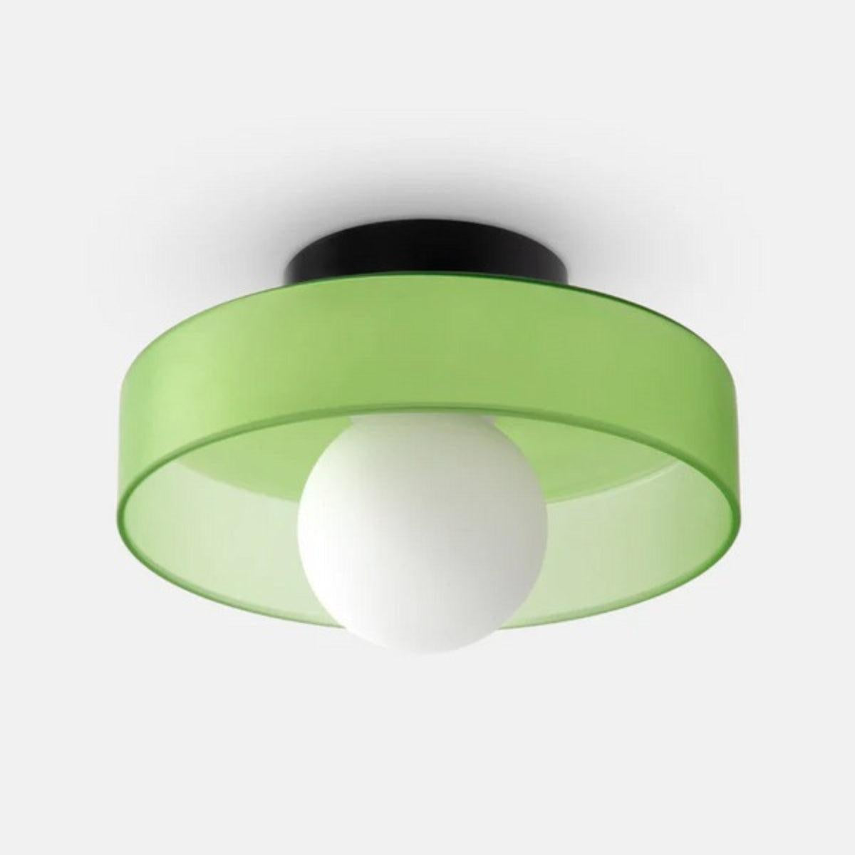 Bauhaus Mid Century Styled Round Flush Mount Ceiling Light With Geometric Design