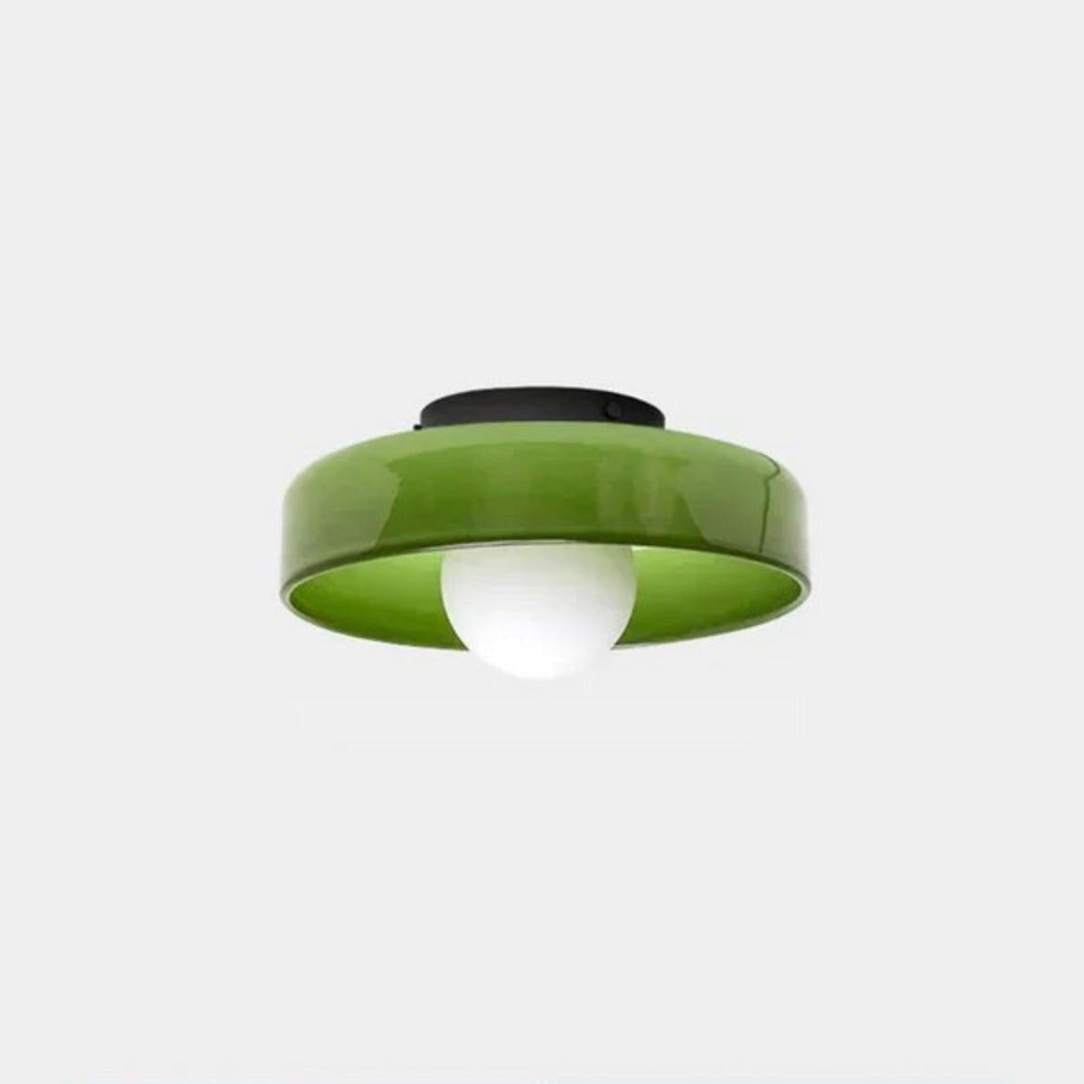 Bauhaus Mid Century Styled Round Flush Mount Ceiling Light With Geometric Design