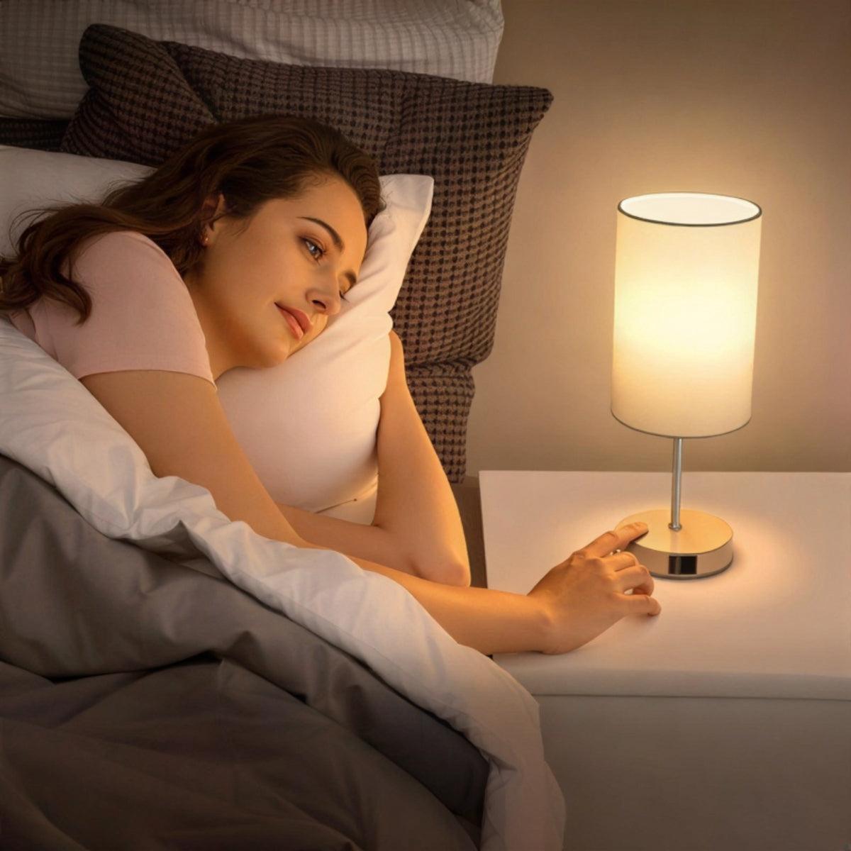 Bedside Table Lamp With Charging Ports And Dimmable Touch Control