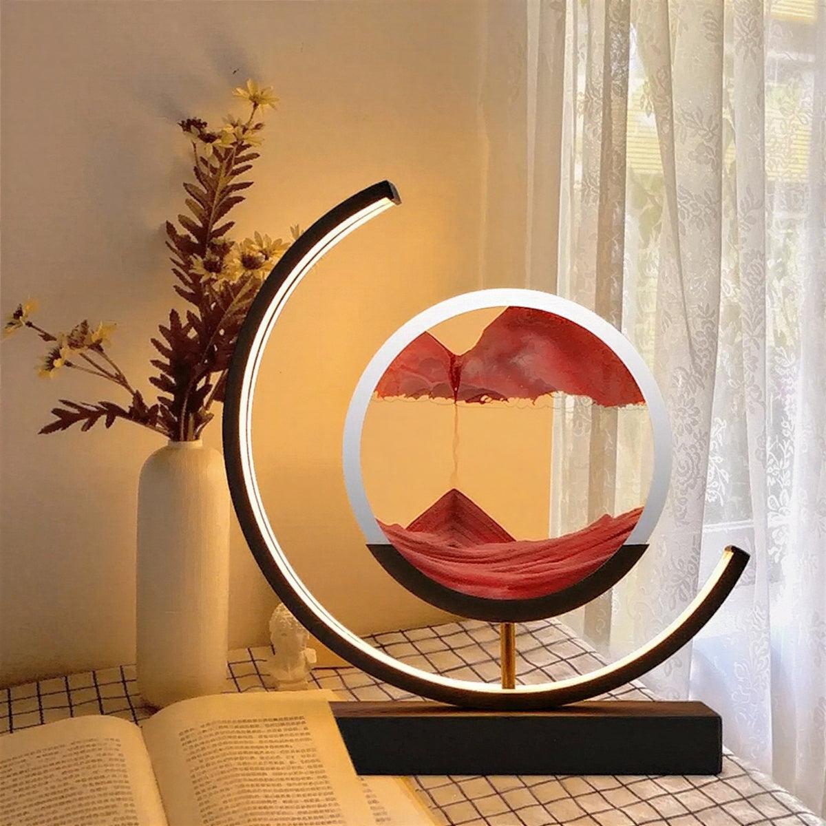 Bedside Table Lamp With Moving Sand Art Design