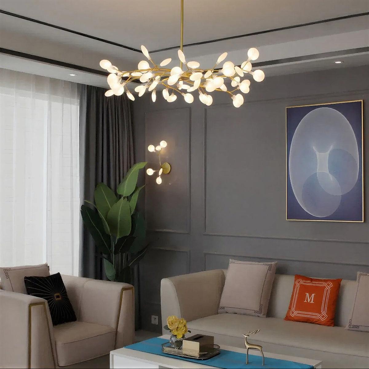 Ceiling Light With Modern Firefly Sputnik Branching Chandelier Design
