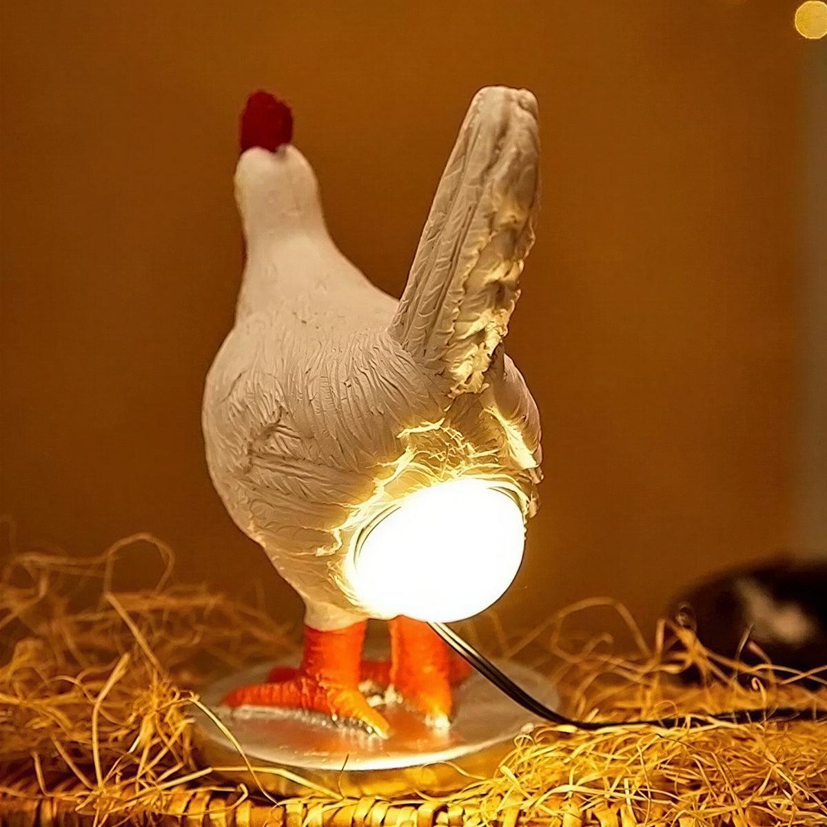 Chicken Animal Table Lamp With Egg Light