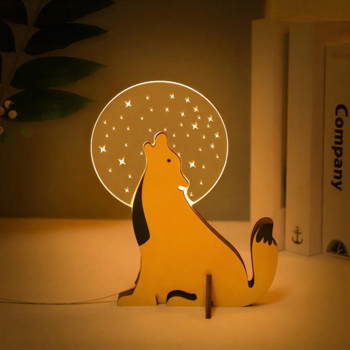 Childrens Bedside Nightlight Lamp With 3D Illusion Animal Design