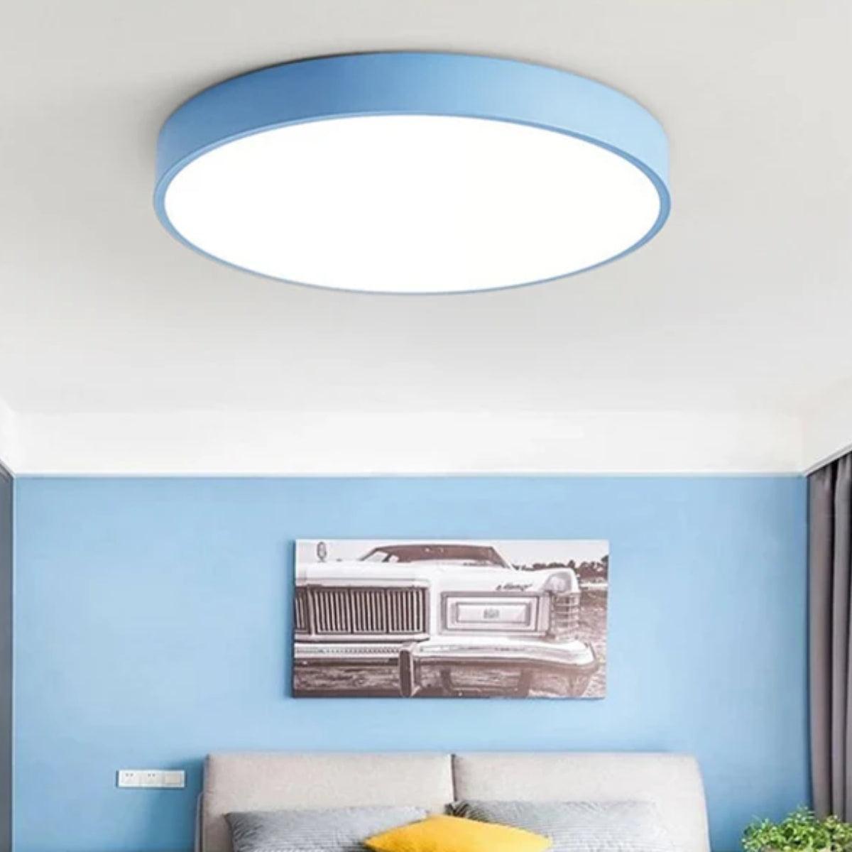 Circular Minimalist Modern Flush Mount Ceiling Light With Ambient Lighting