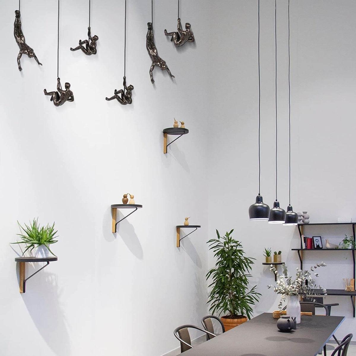 Climbing Man Sculpture Figure For Decorative Wall Art