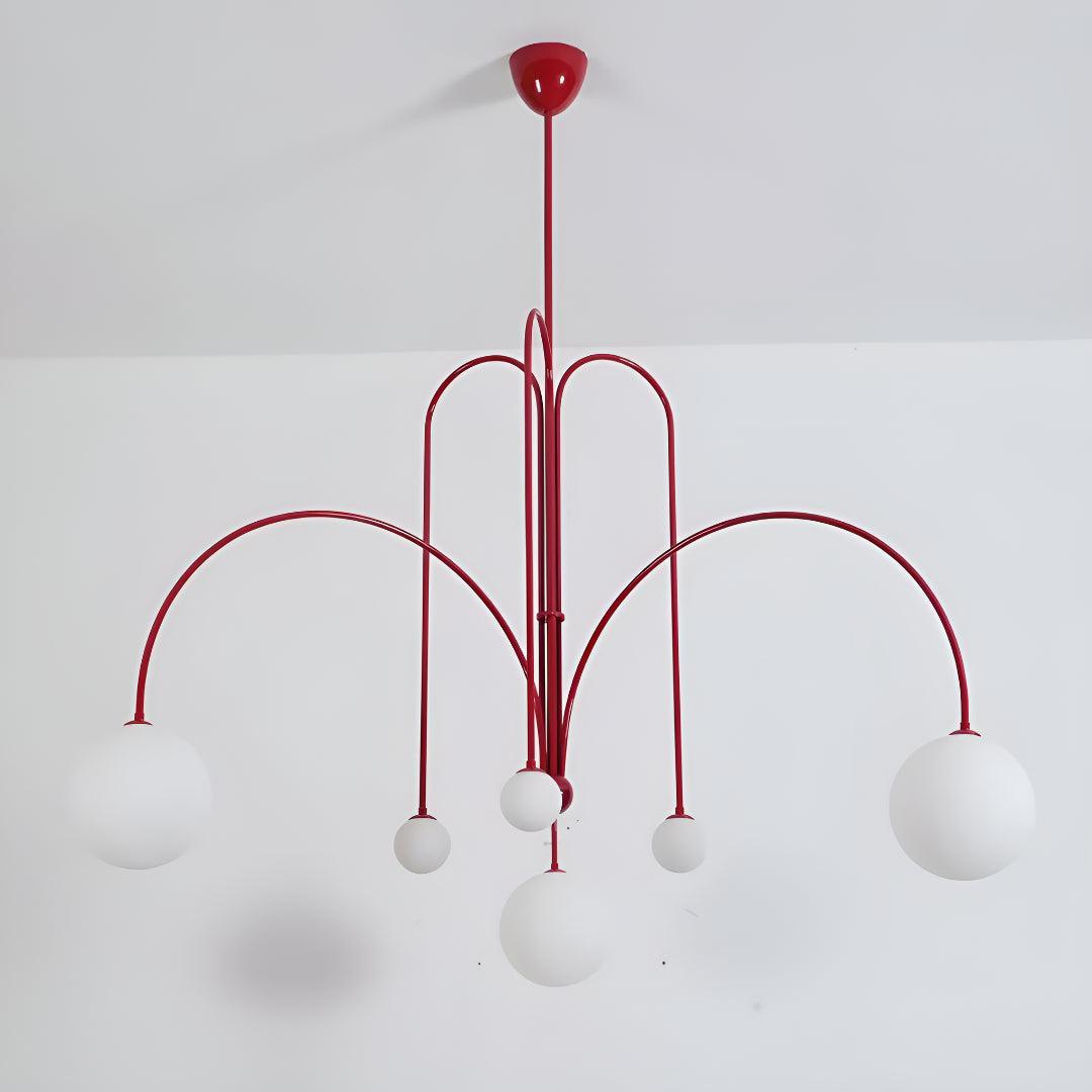 Contemporary Ceiling Chandelier Lighting With Multi Arm Design and Globe Lamp Shades