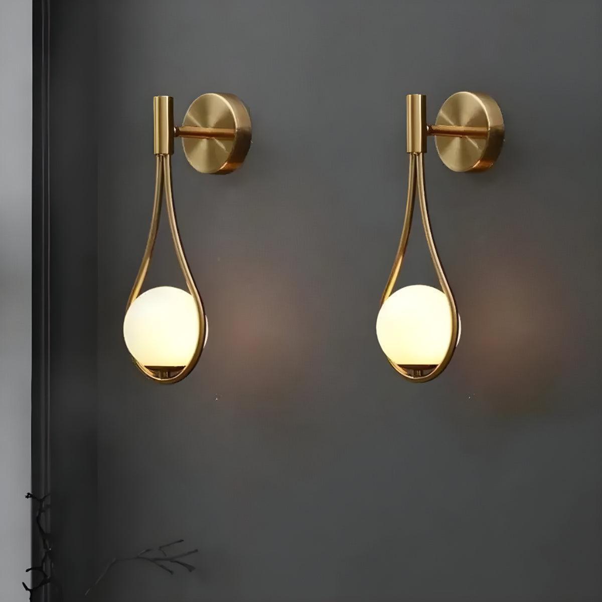 Contemporary Indoor Wall Mounted Light With Teardrop Styled Hanging Ambient Globe