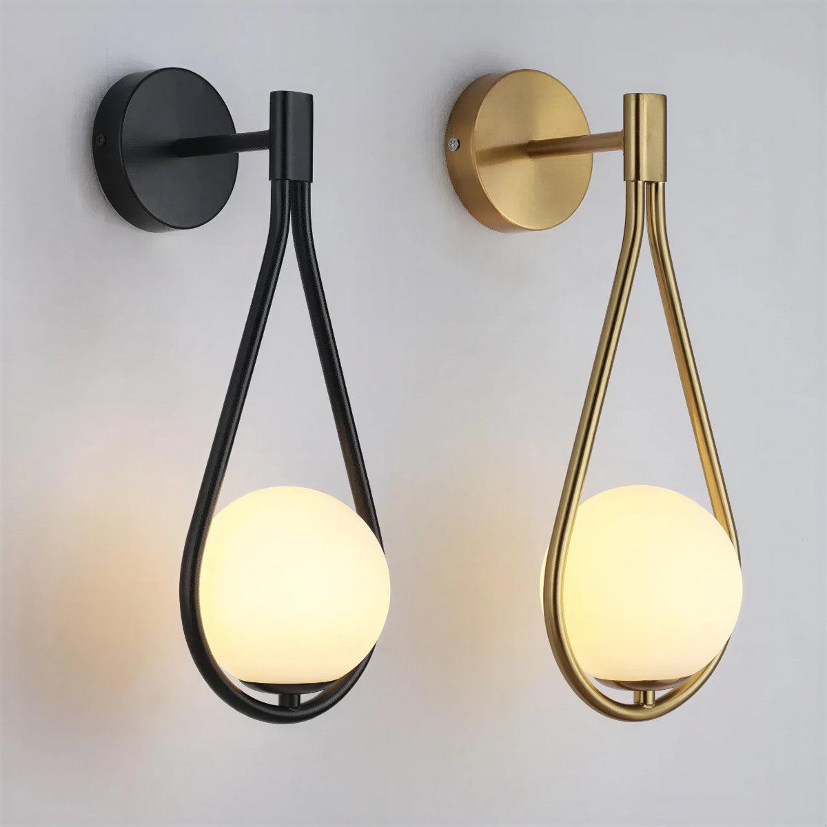 Contemporary Indoor Wall Mounted Light With Teardrop Styled Hanging Ambient Globe