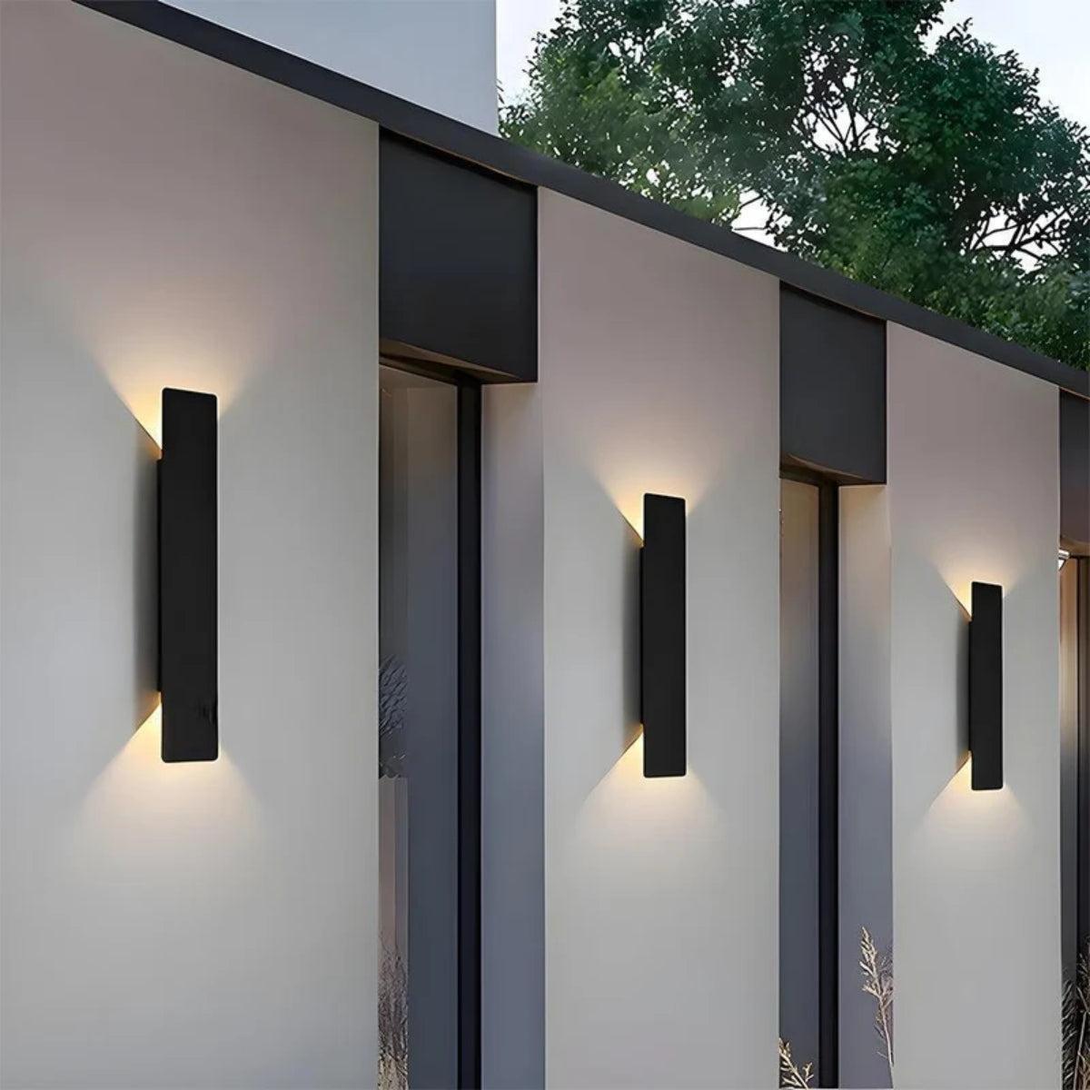 Contemporary Outdoor Wall Light With Dual Up Down Lighting