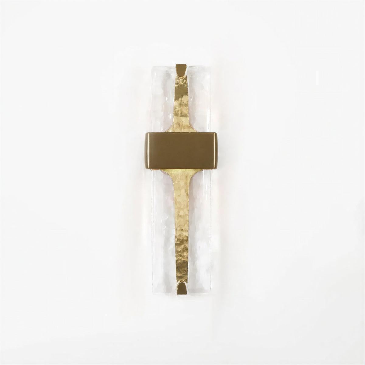Contemporary Torch Styled Wall Light Sconce With Serrated Glass and Warm Glow