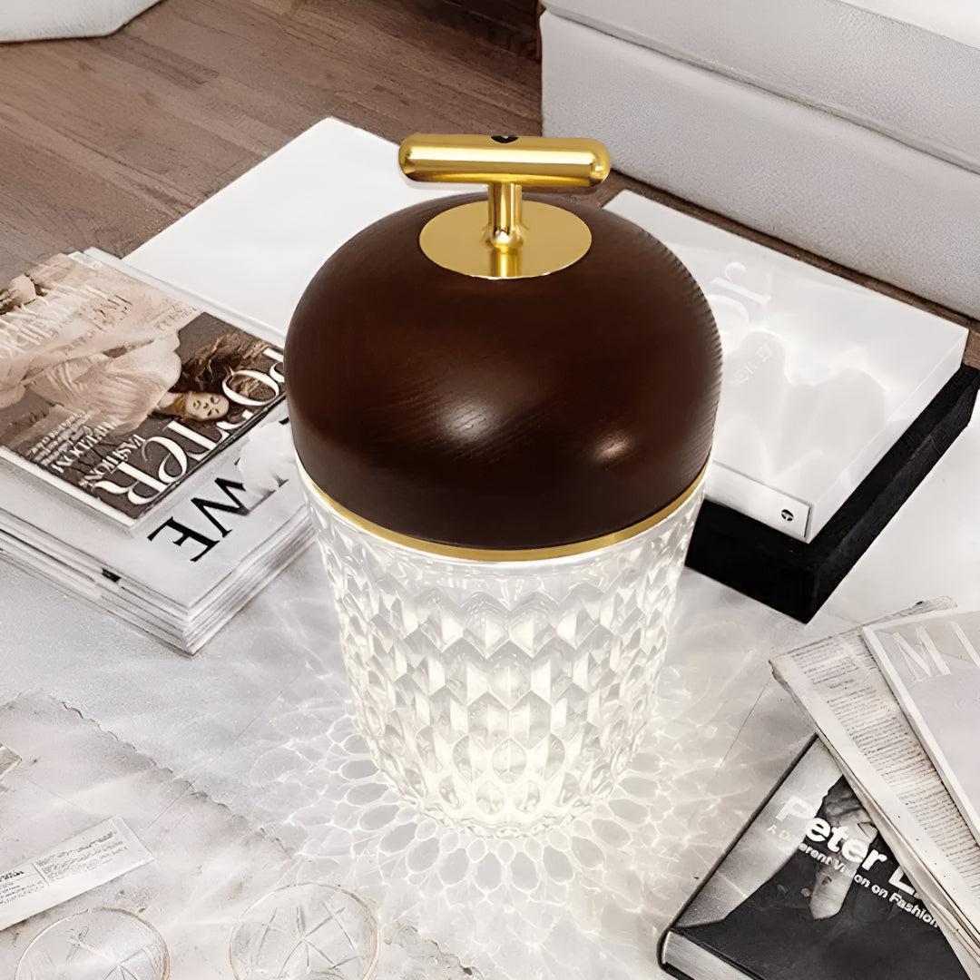 Decorative Modern Table Lamp With Glass Crystal Effect Lighting