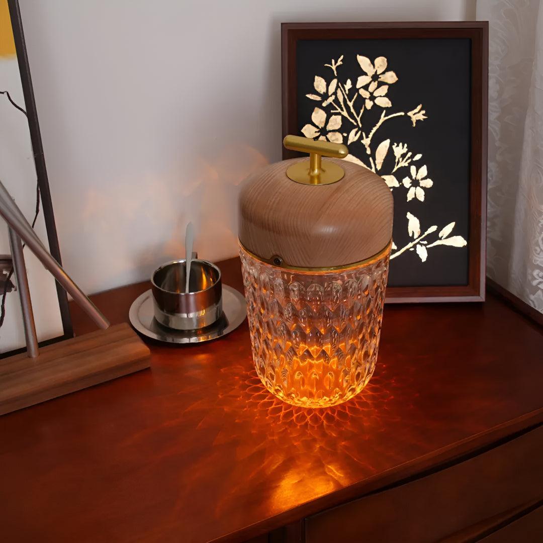 Decorative Modern Table Lamp With Glass Crystal Effect Lighting