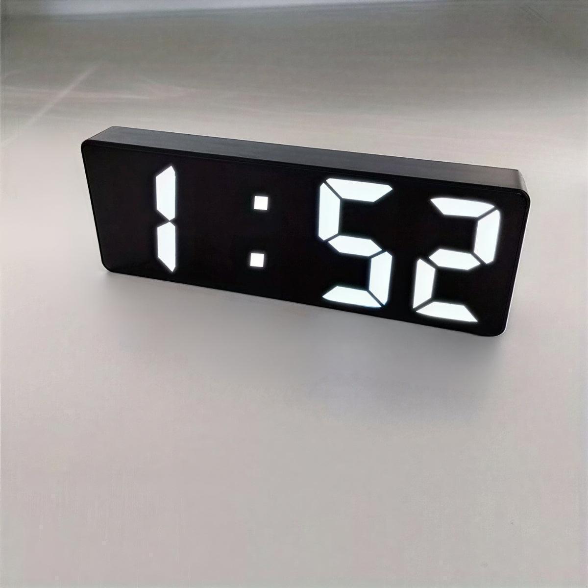 Digital Bedside Alarm Clock With Mirrored Screen And USB Charging Function