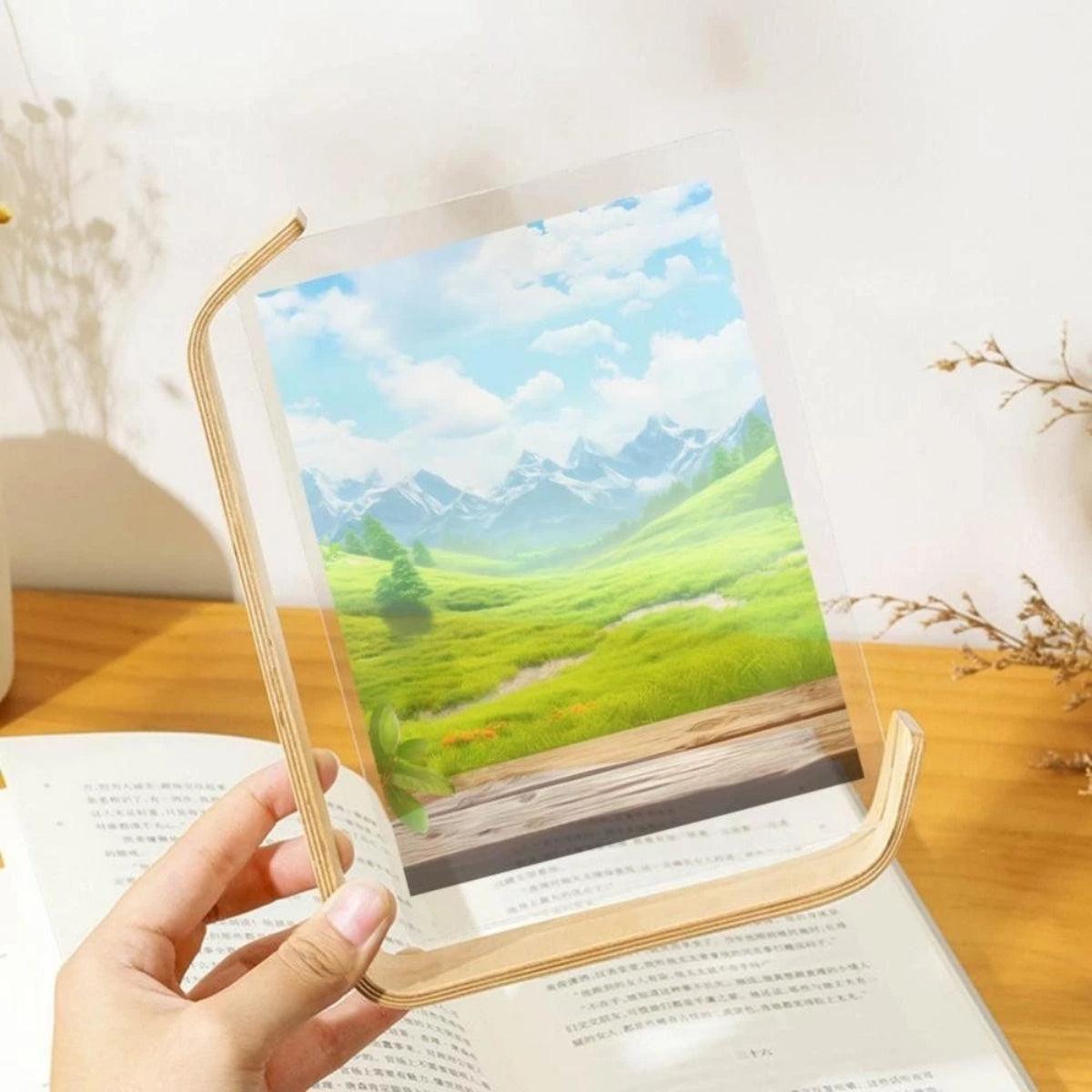 Double Sided Picture Frame For Tabletop Display With Curved Modern Design