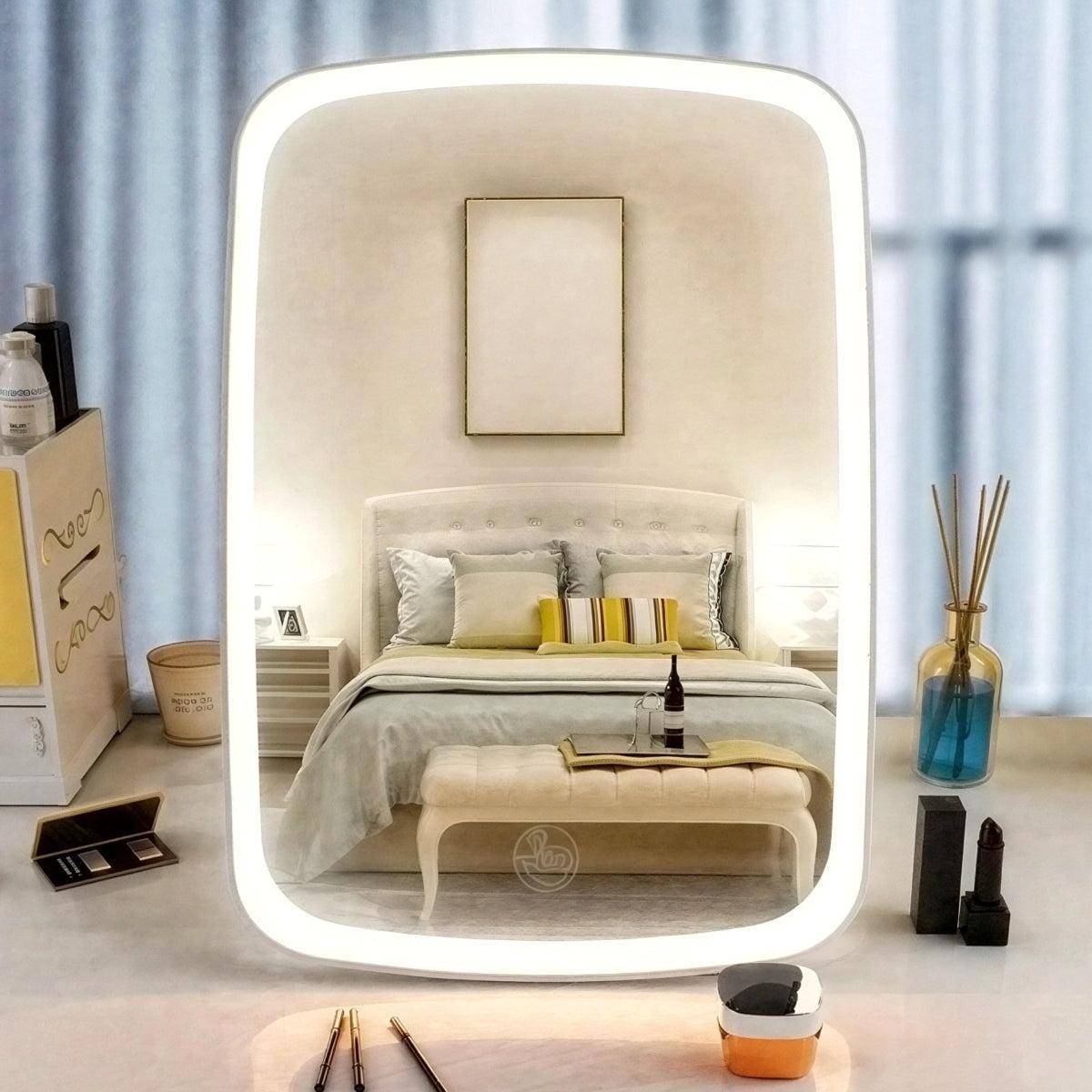 Dressing Table Mirror With LED Light And Touch Dimming For Makeup