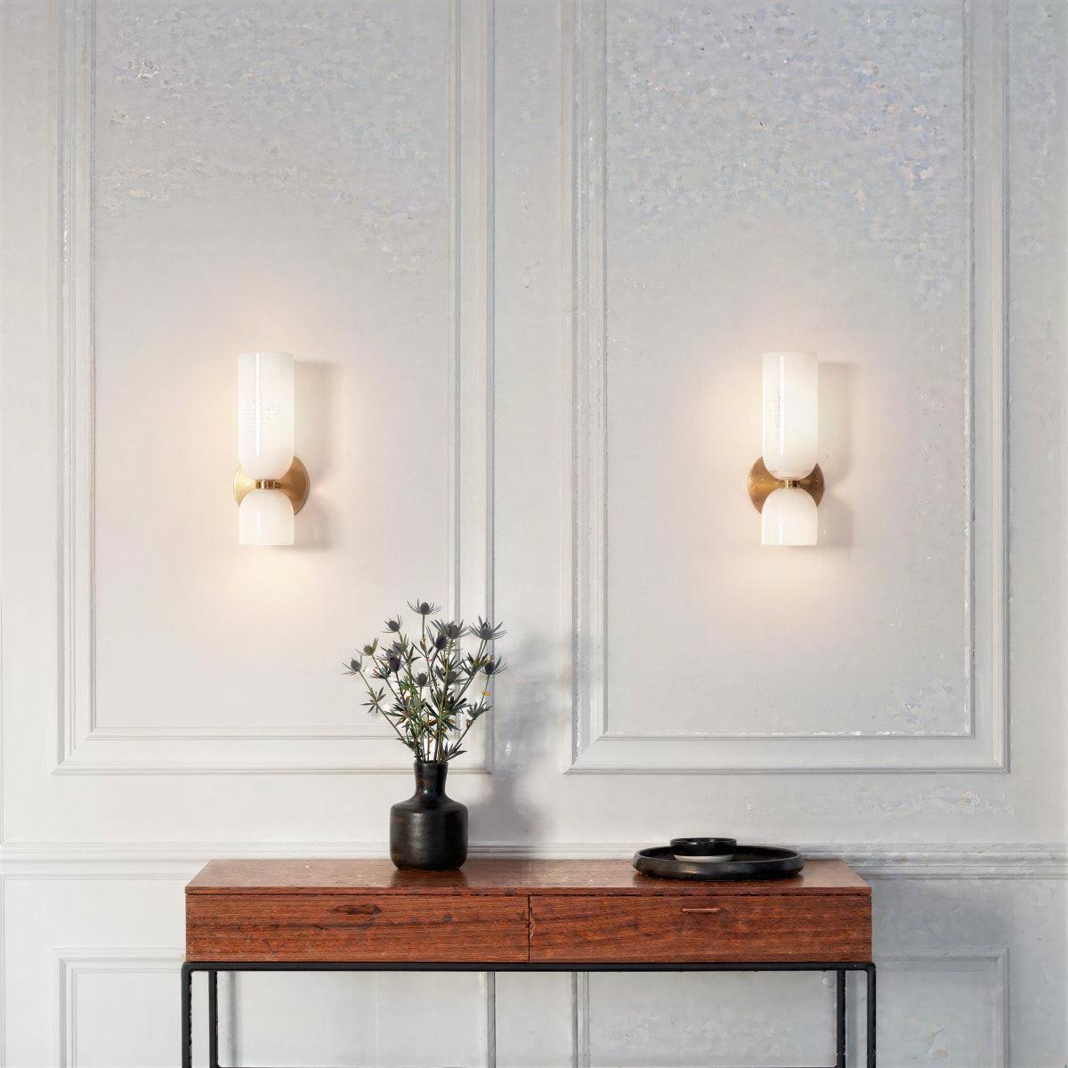 Dual Shaded Cylindrical Wall Light