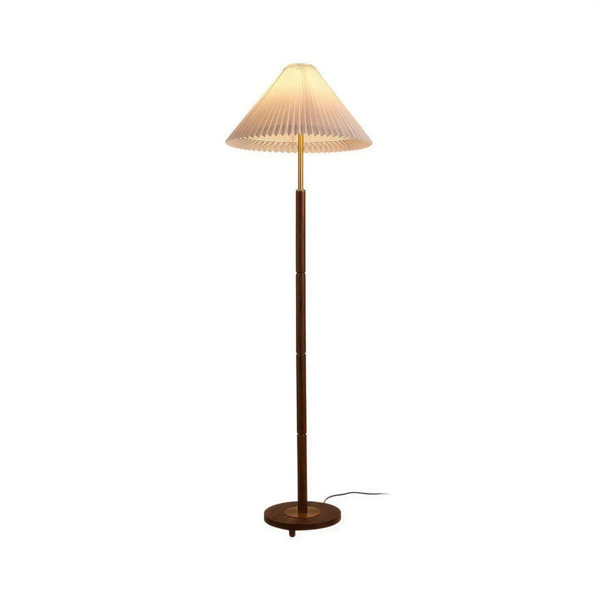 Floor Lamp For Living Room With Cone Pleated Shade