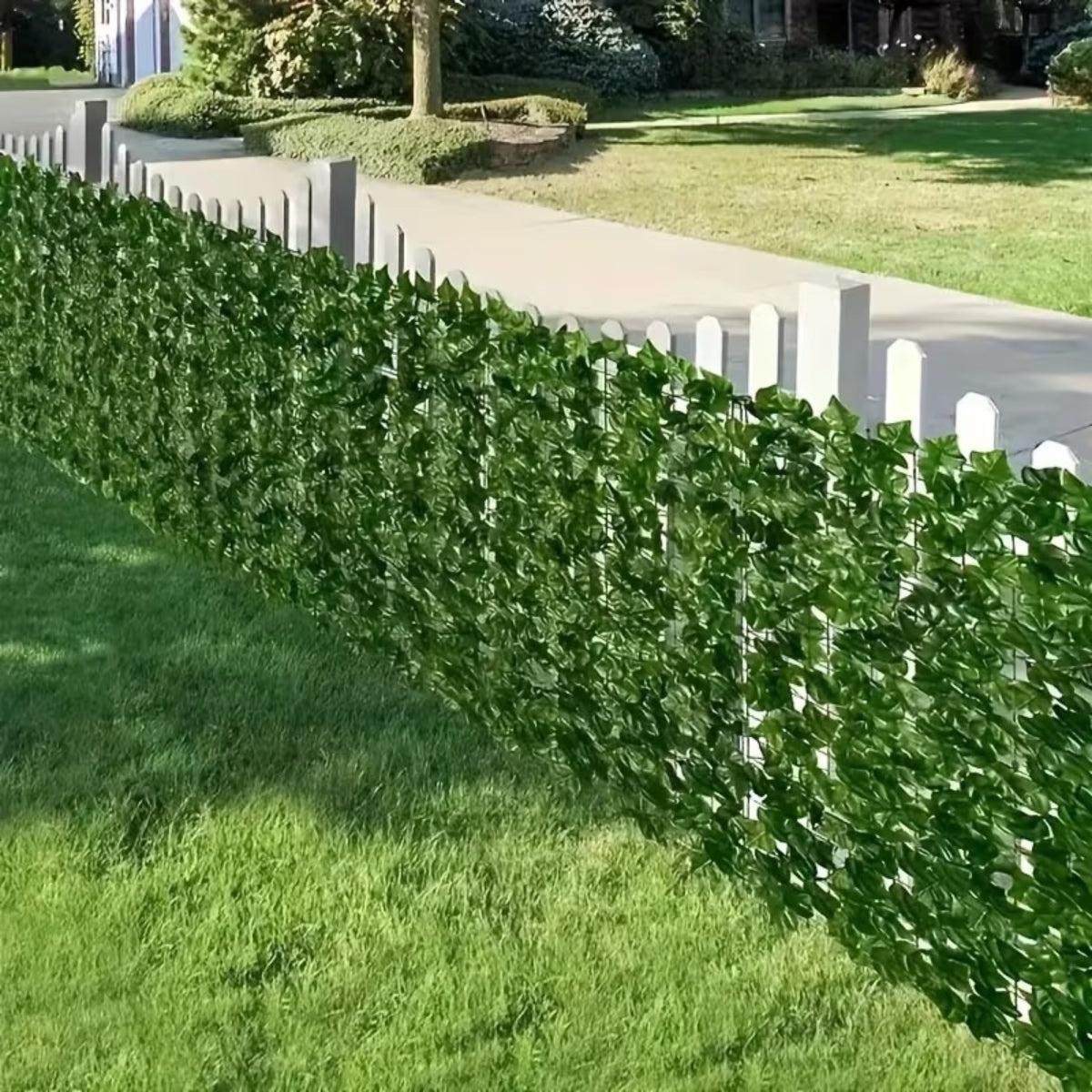 Garden Fence Privacy Screen With High Density Artificial Ivy Leaves