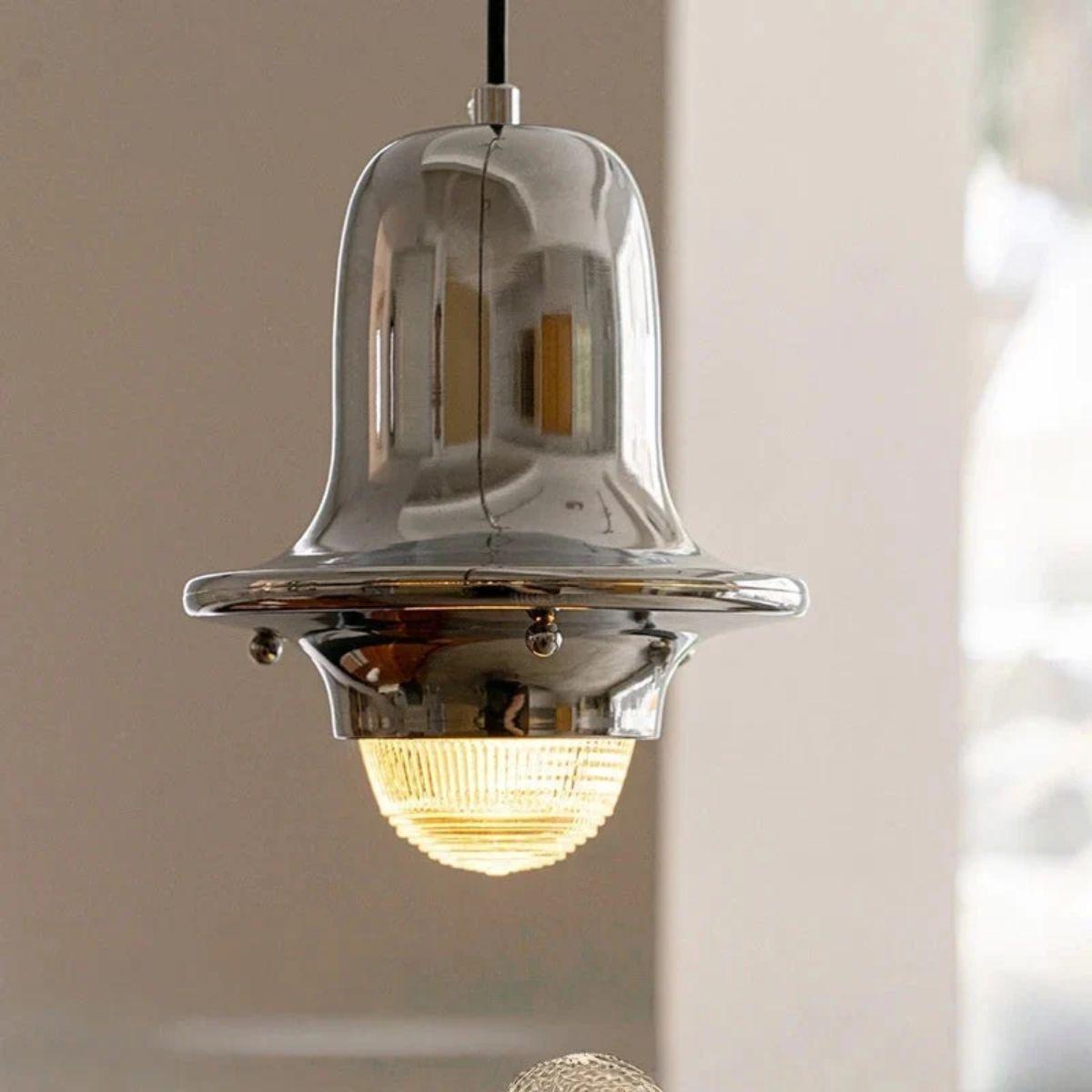 Hanging Pendant Lighting Fixture With Metal Bauhaus Design
