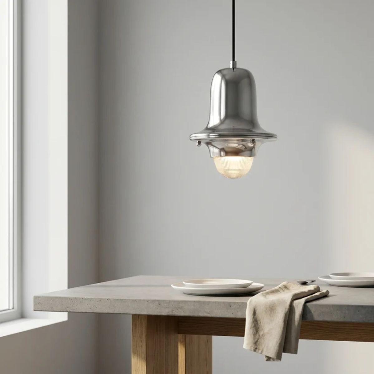 Hanging Pendant Lighting Fixture With Metal Bauhaus Design