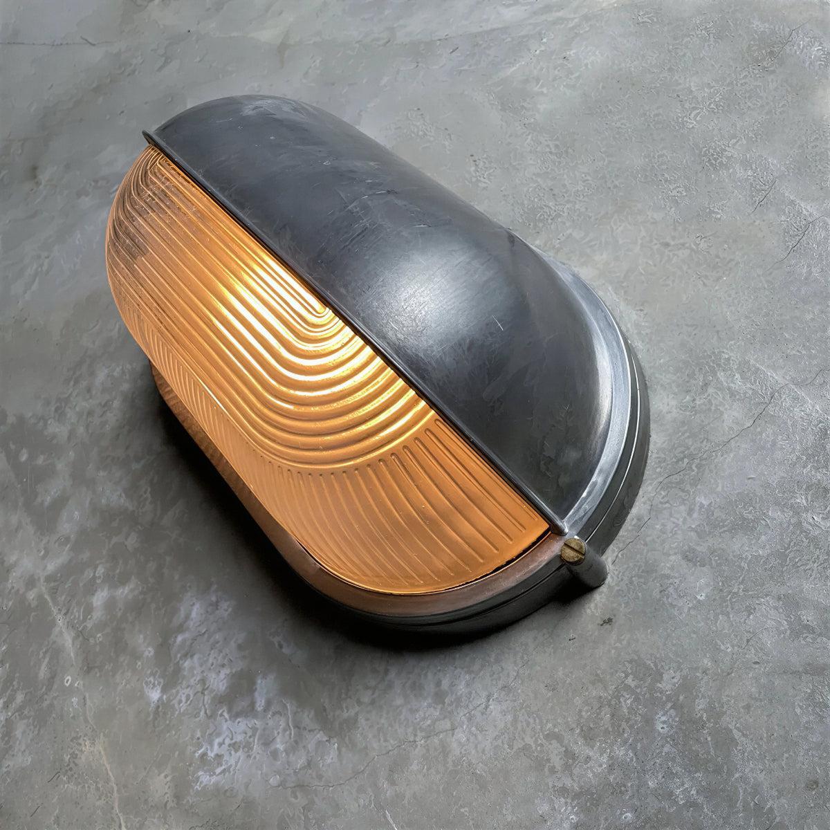 Industrial Exterior Wall Light For Outdoor Wall With Ribbed Sconce Fixture