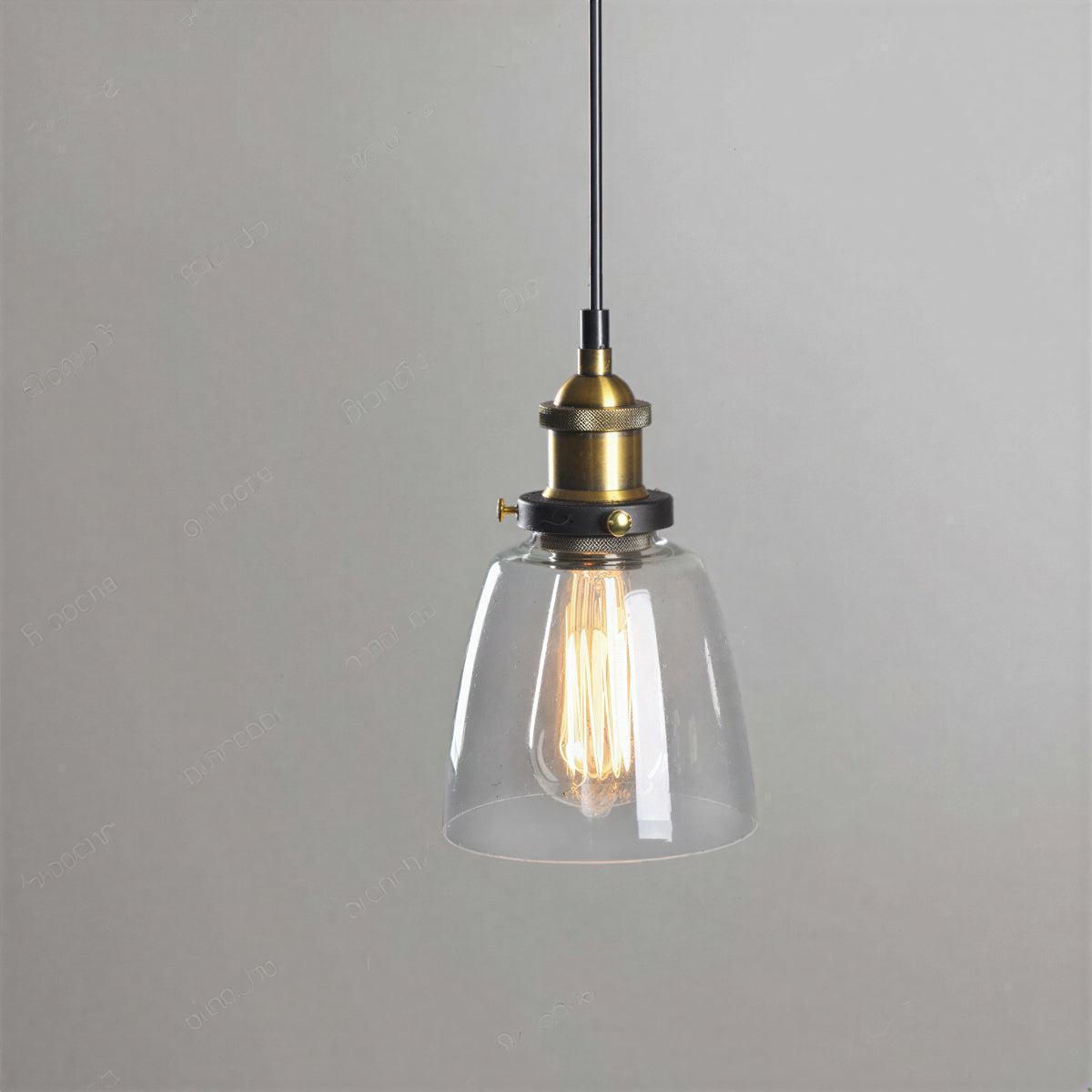 Industrial Glass Hanging Pendant Light With Modern Minimalist Design
