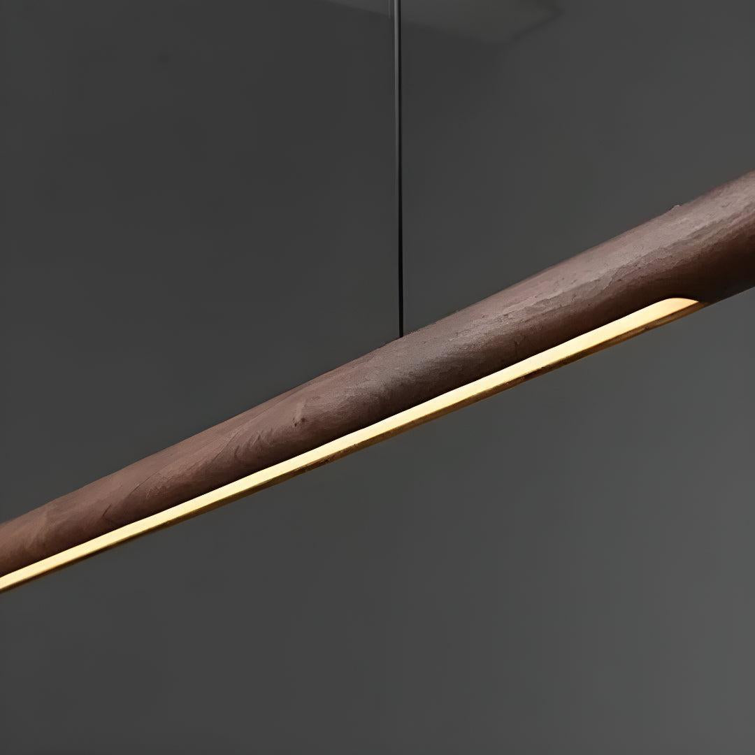Kitchen Island Wooden Pendant Lighting With Linear Bar Design