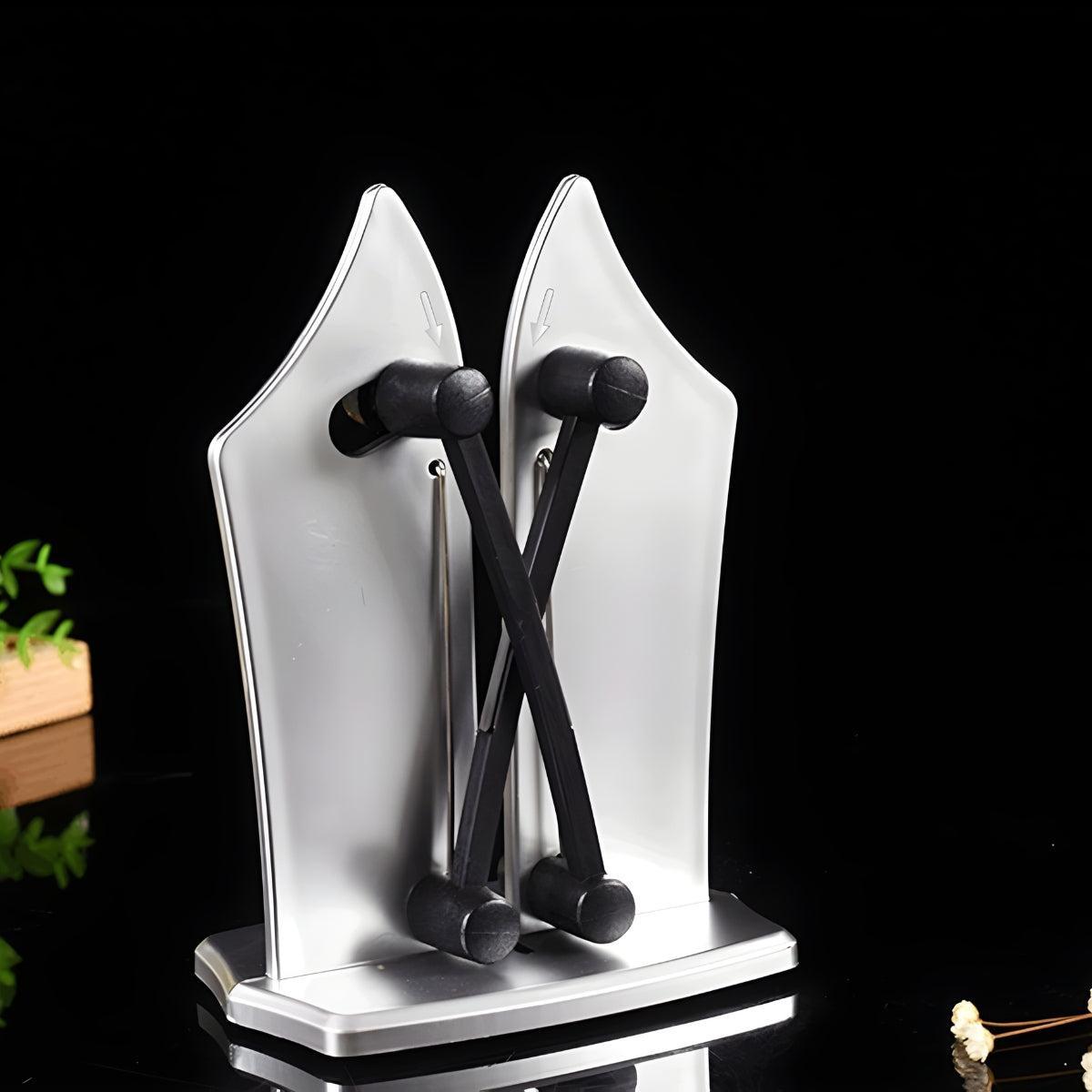 Kitchen Knife Sharpener For Manual Sharpening With Flexible Spring Arms