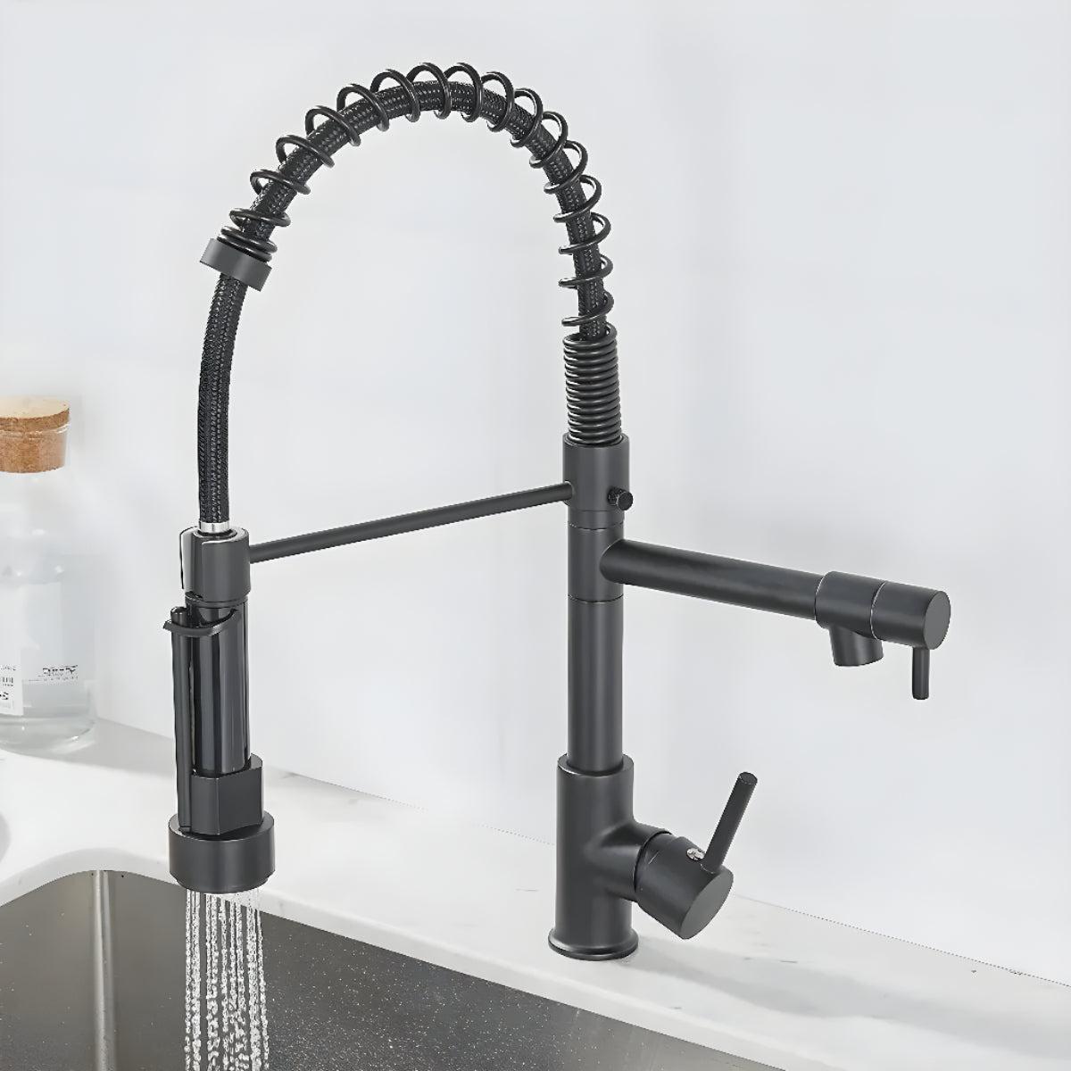 Kitchen Sink Mixer Tap With Independent Dual Outlet Spouts