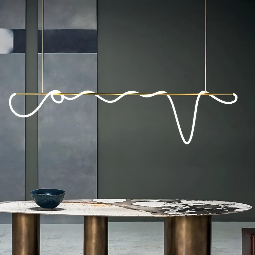 LED Ceiling Light with Flexible Tube and Modern Wave Design