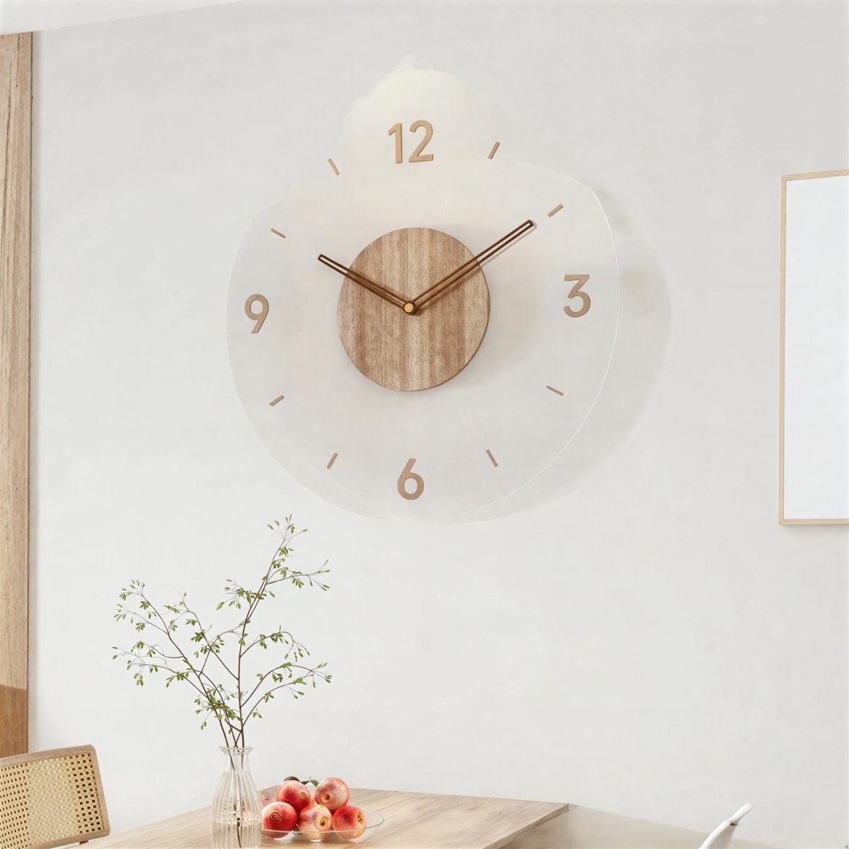 Large Minimalist Wooden Wall Clock For Contemporary Interiors With Silent Mechanism