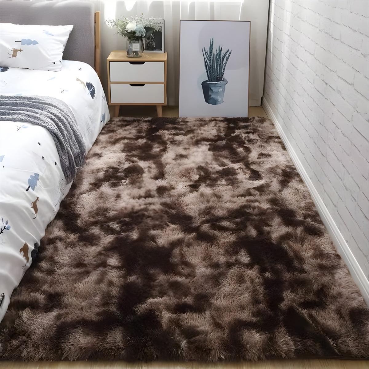 Large Shaggy Plush Living Room Rug With Anti Slip Backing