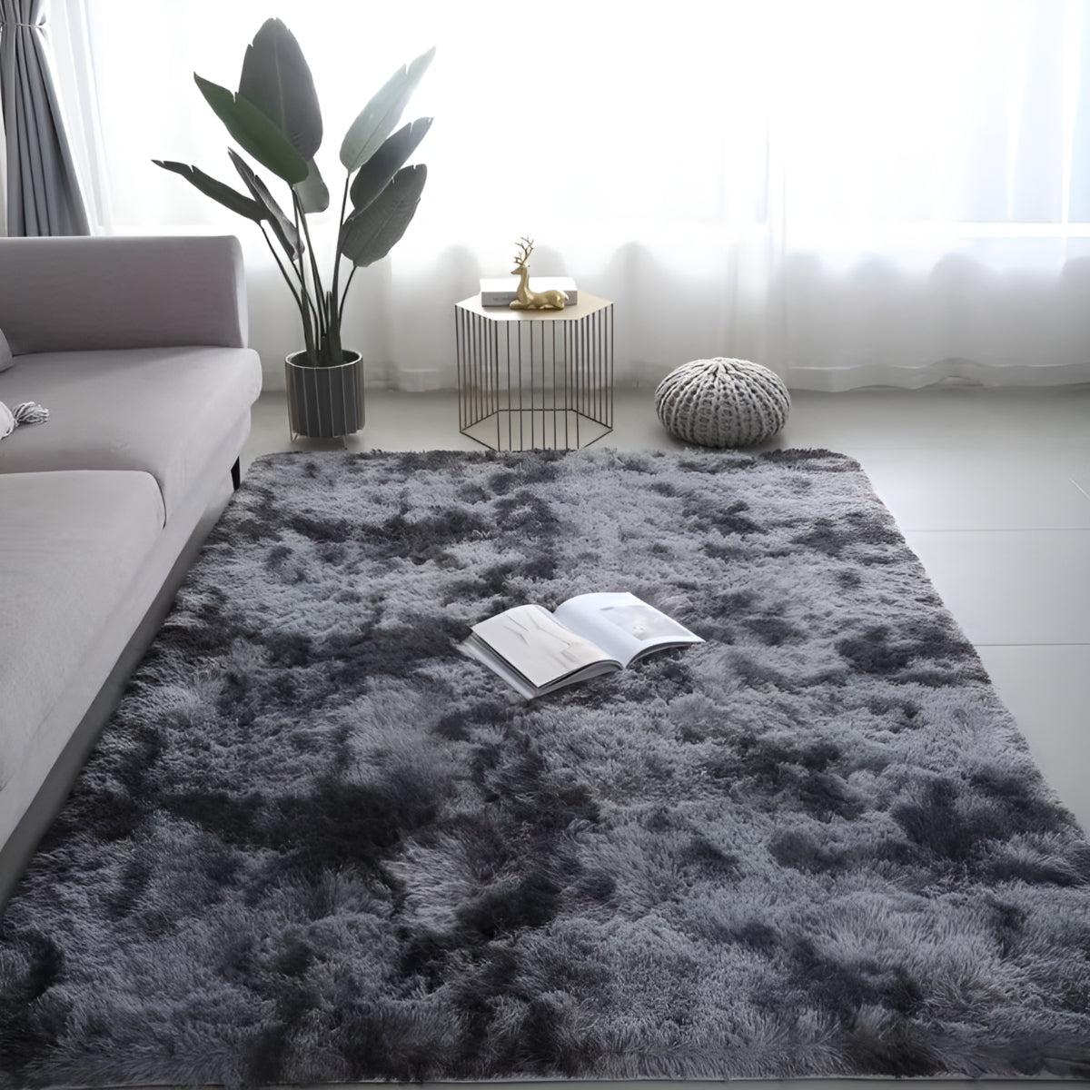 Large Shaggy Plush Living Room Rug With Anti Slip Backing