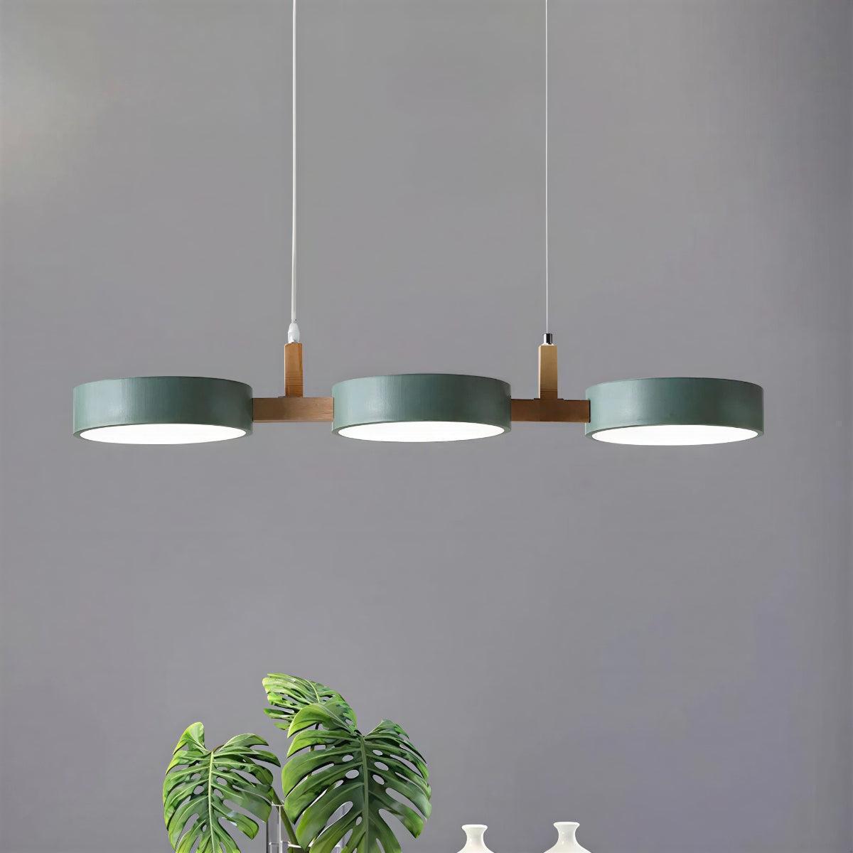 Linear Nordic Inspired Light With Triple Pendant Ceiling Lamp Fixture