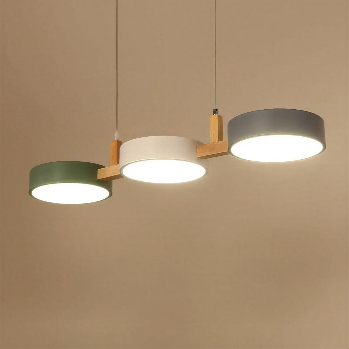 Linear Nordic Inspired Light With Triple Pendant Ceiling Lamp Fixture