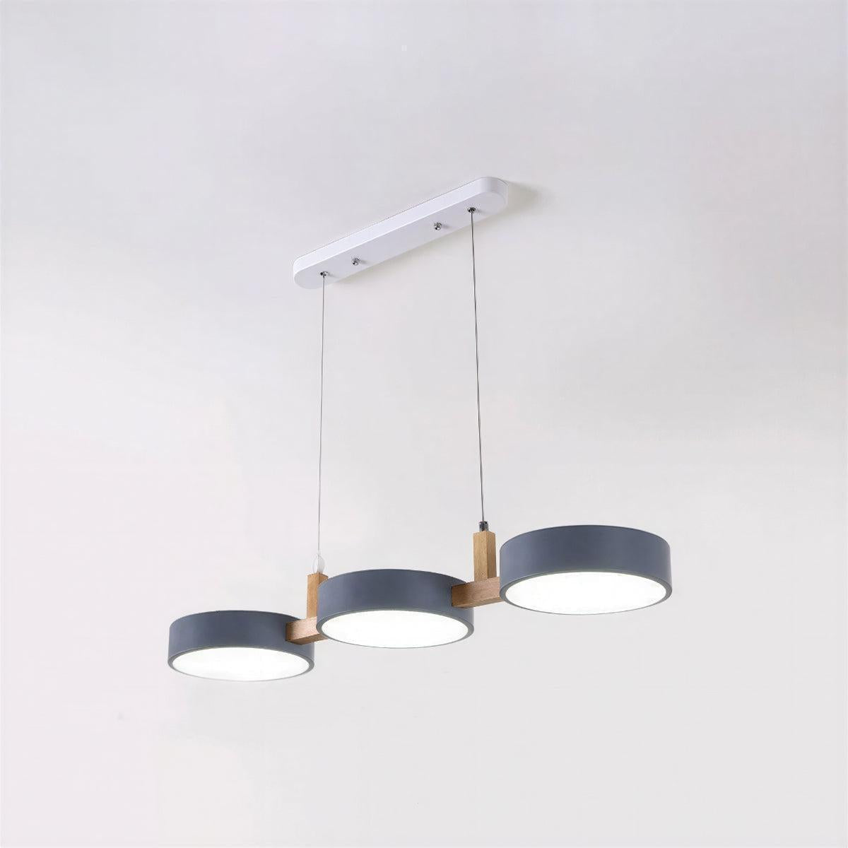 Linear Nordic Inspired Light With Triple Pendant Ceiling Lamp Fixture