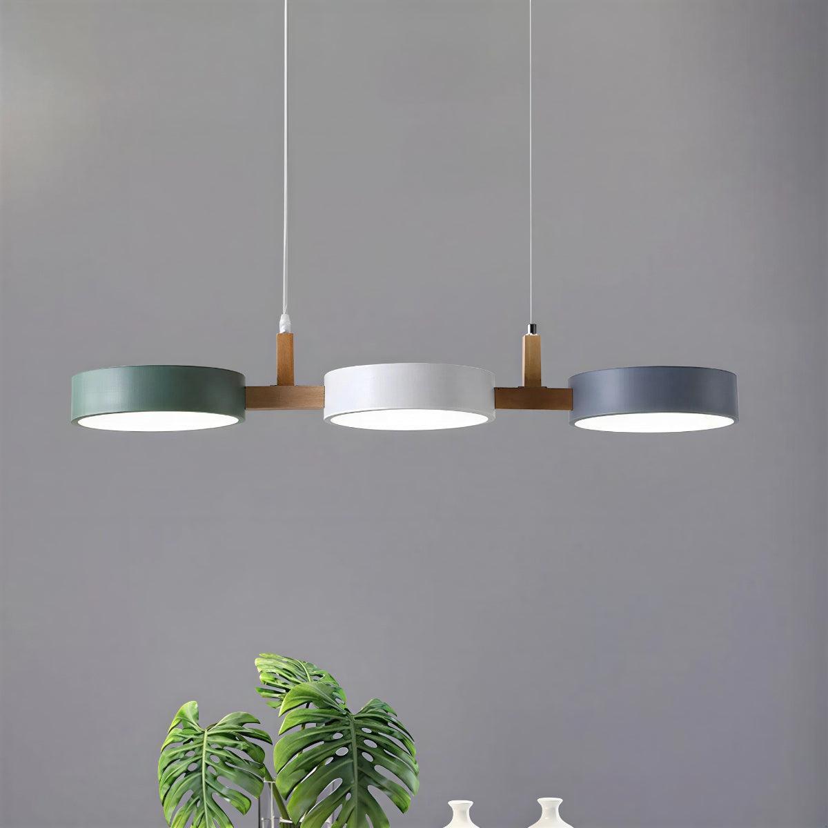 Linear Nordic Inspired Light With Triple Pendant Ceiling Lamp Fixture