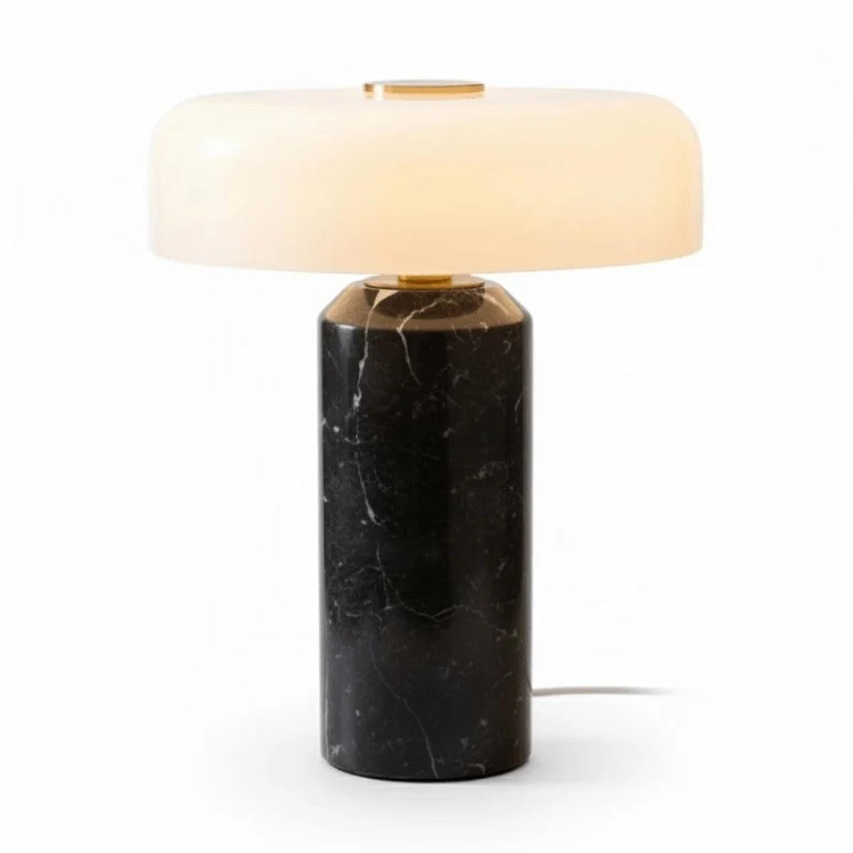 Marble Table Lamp With Opal Styled Shade