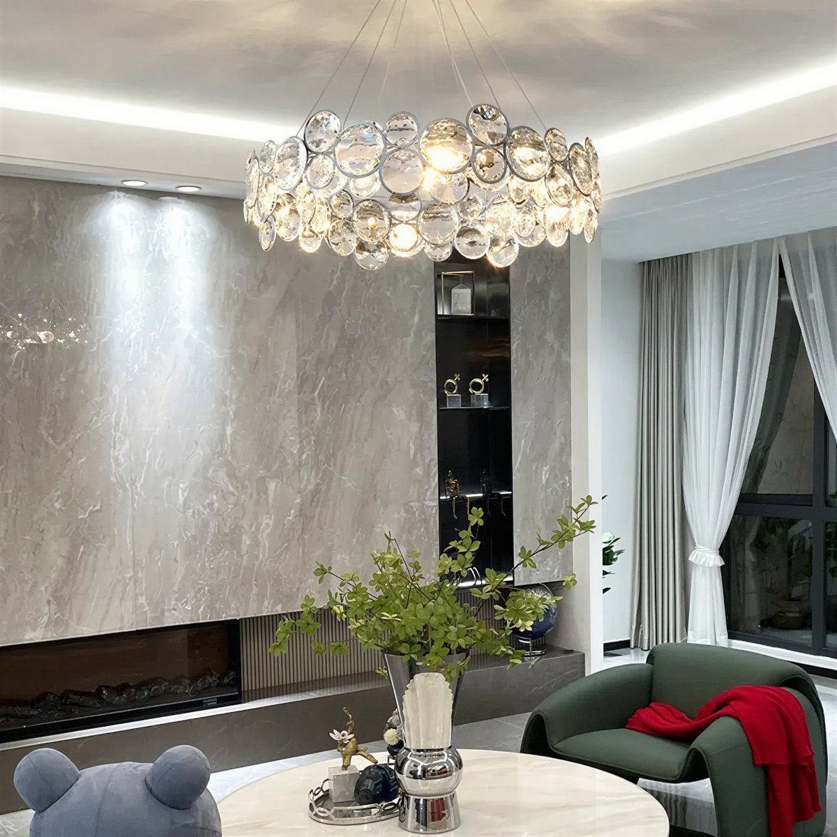Mid Century Modern Crystal Chandelier Ceiling Light Fixture