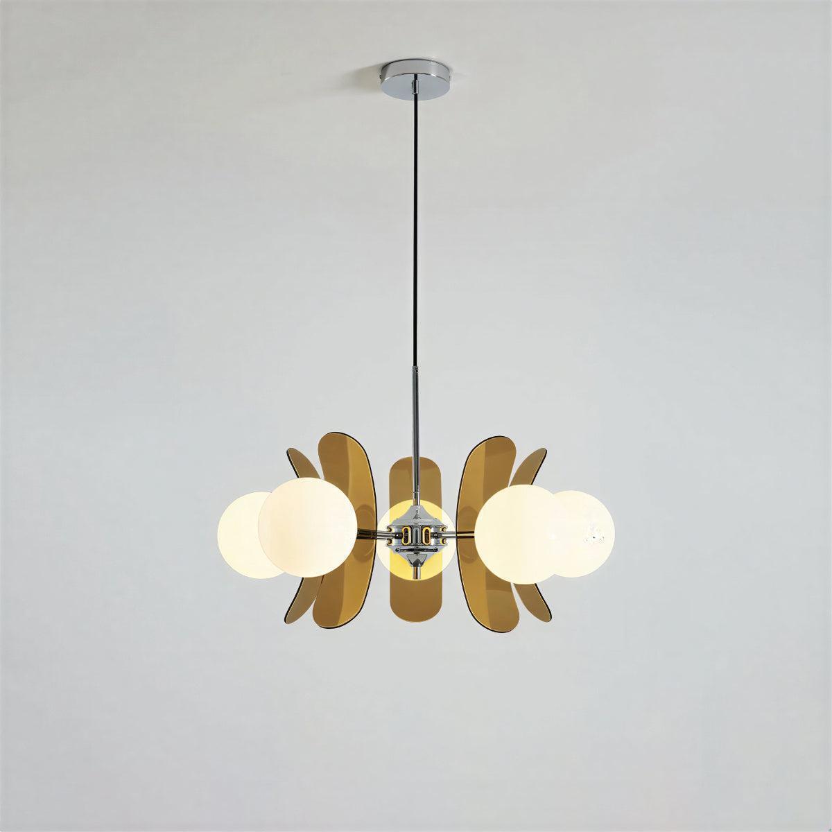 Mid Century Sputnik Pendant Ceiling Light With Glass Orb Shades
